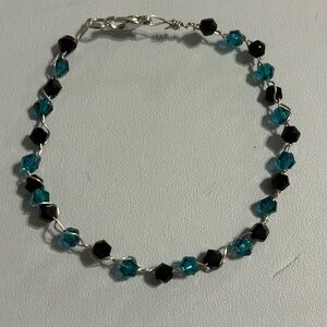 Black and Blue Beaded Bracelet